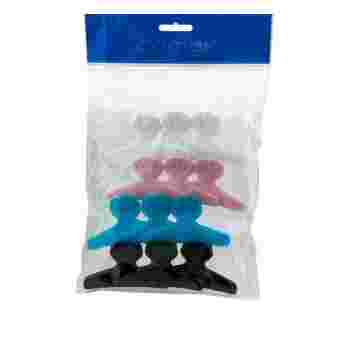 Зажим-жабка пластиковые Comair Fashion Hair цветные 12 шт 