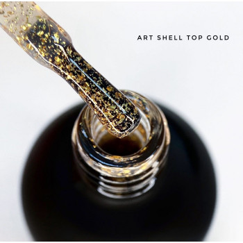 Топ для гель-лака ART In Detail Shell Top Gold с золотыми хлопьями 10 мл