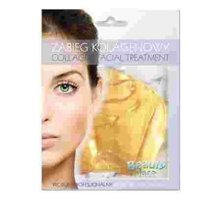 Маска Коллагеновая BeautyFase Collagen Fase Mask с 24-каратным золотом и гиалуроновая кислота против старения