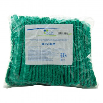 Шапочка Polix двойная резинка 100 шт (Зеленый)