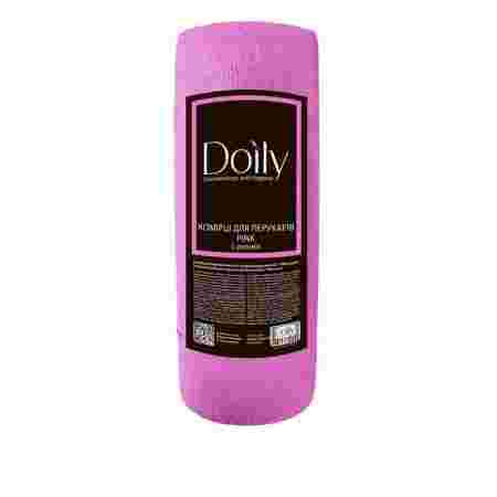 Воротничек бумажный эластичный для парикмахеров Doily 100 шт/уп (Розовый)