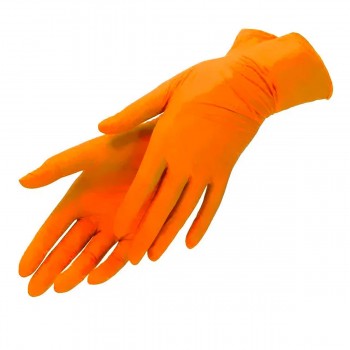 Перчатки нитрил без пудры текстурированные Polix PRO&MED 100 шт р M (Orange)
