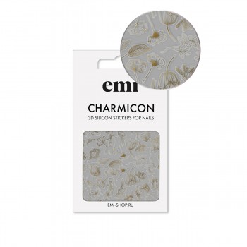 Наклейки для ногтей E.MICharmicon 3D Silicone Stickers (178 Цветы золото)
