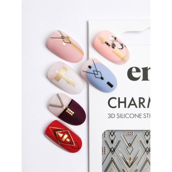 Наклейки для ногтей E.MI Charmicon 3D Silicone Stickers (194 Изящная геометрия)