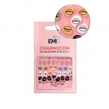 Наклейки для ногтей E.Mi Charmicon 3D Silicone Stickers (Губы и глаза № 125)