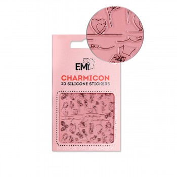 Наклейки для ногтей E.Mi Charmicon 3D Silicone Stickers (Любовь № 121)