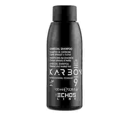 Шампунь EchosLine Charcoal Karbon 9 для волос с активированным углем 100 мл 