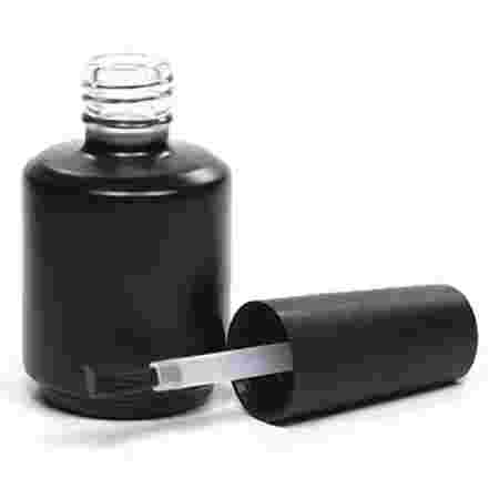 Бутылочка цилиндрическая черная с кисточкой стекло 15 мл