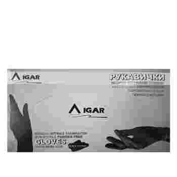 Перчатки IGAR нитриловые нестерильные Черные 200 шт/уп (M)