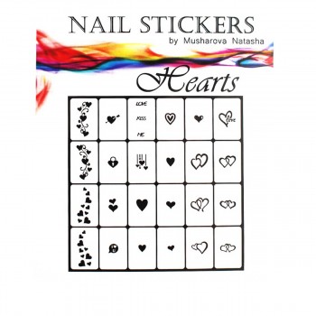 Трафареты-наклейки JVR Colours для nail art (050 сердца)