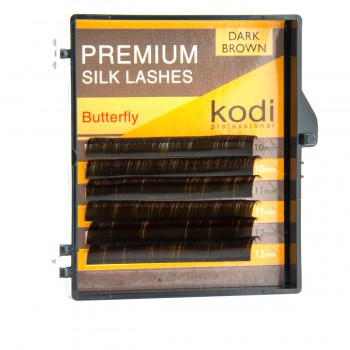 Ресницы KODI Butterfly 6 рядов темно-коричневые 0,15*C 10-12