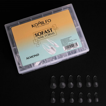 Формы KOMILFO SoFast мягкие для быстрого наращивания ногтей 240 шт (Almond (миндаль))