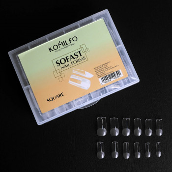 Формы KOMILFO SoFast мягкие для быстрого наращивания ногтей 240 шт (Square)