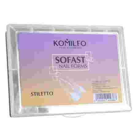Формы KOMILFO SoFast мягкие для быстрого наращивания ногтей 240 шт (Stiletto)