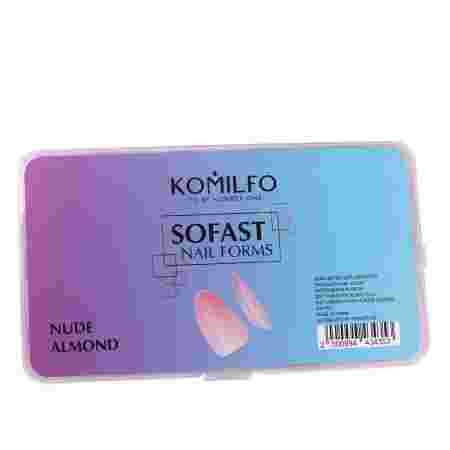 Формы KOMILFO SoFast мягкие для быстрого наращивания ногтей 300 шт (Nude Almond)