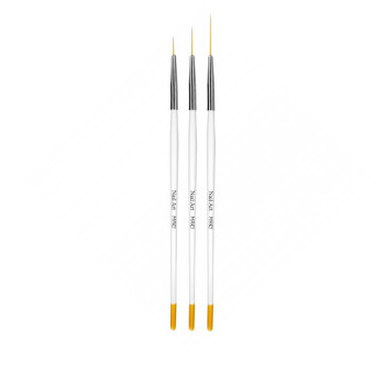 Кисть набор Liner 3шт mArt (10,17,23 мм) Бело-желтая ручка