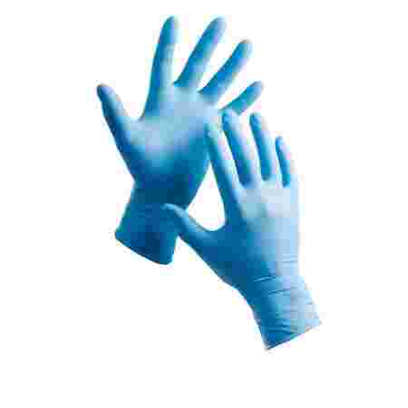 Перчатки нитриловые без пудры нестерильные Medicare голубые 100 шт S