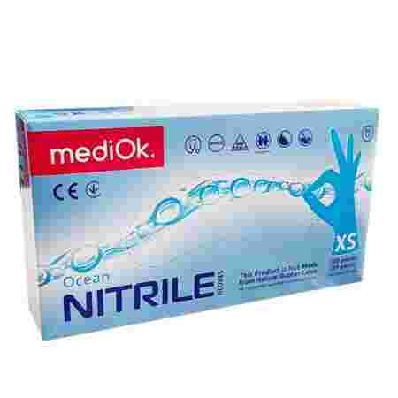 Перчатки нитрил без пудры нестерильные MediOk Blue 100 шт (XS)