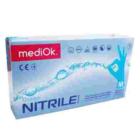 Перчатки нитрил без пудры нестерильные MediOk Blue 100 шт (M)
