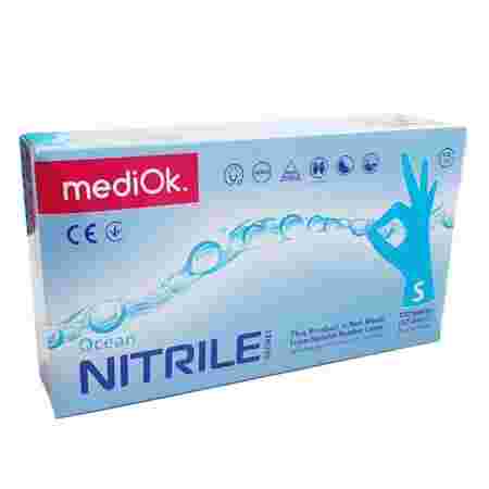 Перчатки нитрил без пудры нестерильные MediOk Blue 100 шт (S)