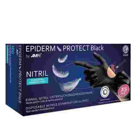 Перчатки нитрил неопудренные нестерильные Epiderm Protect Black 100 шт (XS)
