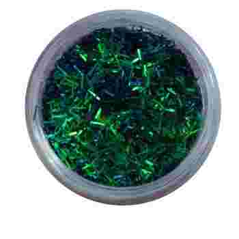 Конфетти NailApex соломка зеленая голограммная