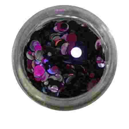 Конфетти NailApex 03 серебро-розовые-черные