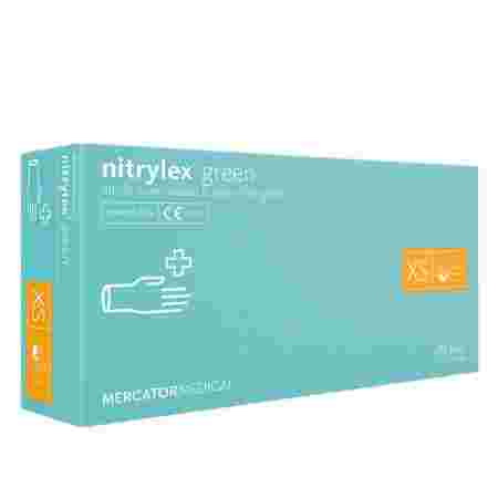 Перчатки нитриловые без пудры нестерильные Nitrylex Green 100 шт (XS)
