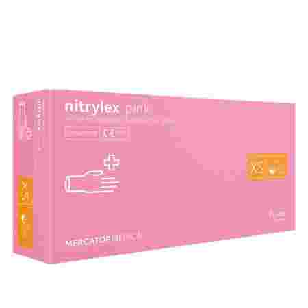 Перчатки нитриловые без пудры нестерильные Nitrylex Pink 100 шт (XS)