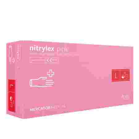 Перчатки нитриловые без пудры нестерильные Nitrylex Pink 100 шт (L)