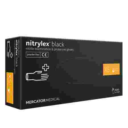 Перчатки нитриловые без пудры нестерильные Nitrylex Black 100 шт (XS)