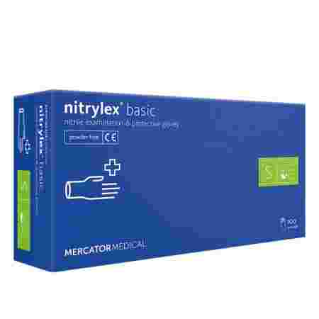 Перчатки нитриловые без пудры нестерильные Nitrylex BASIC Dark Blue 100 шт (S)
