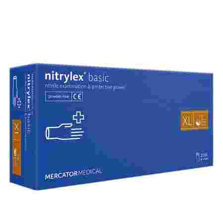 Перчатки нитриловые без пудры нестерильные Nitrylex BASIC Dark Blue 100 шт (XL)