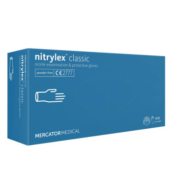 Перчатки нитрил без пудры нестер Nitrylex Nitrylex Classic Blue  100 шт (S)