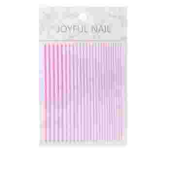 Наклейка гибкая Nail sticker (Линии неон розовые)