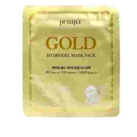 Маска гидрогелевая для лица с золотым комплекс +5 PETITFEE Gold Hydrogel Mask Pack 