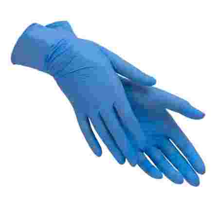 Перчатки нитрил текстуриров на пальцах SFM синий 100 шт (S)