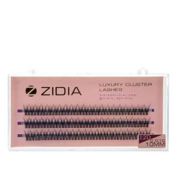 Ресницы ZIDIA Cluster 3 ленты 12D (01*C 10 мм)