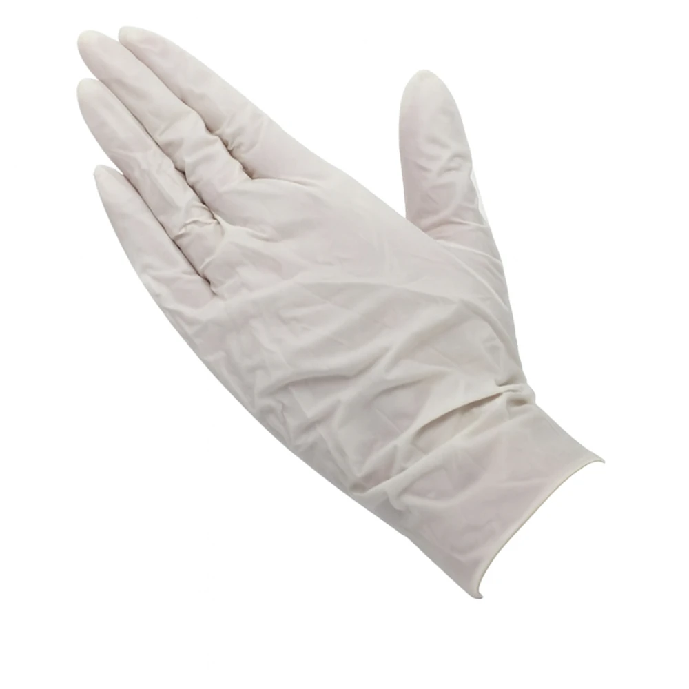 Перчатки нитрил неопудренные нестерильные текстурированные Hoffen 1 пара (White)