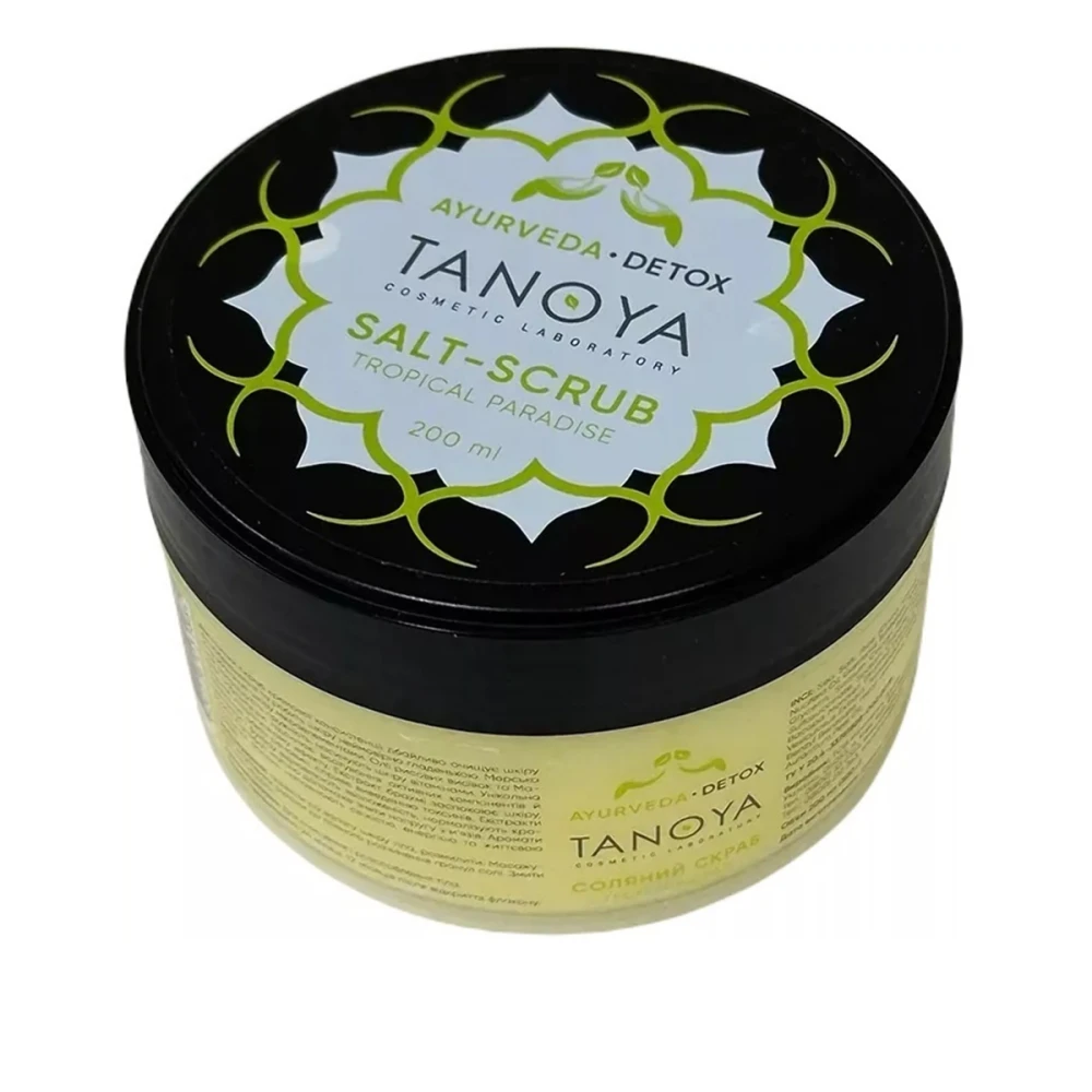 Скраб соляний для тіла TANOYA (Аюрведа детокс тропічний рай 200 мл)