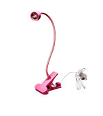 Лампа LED/UV гнучка на прищіпці   (Pink 5W)