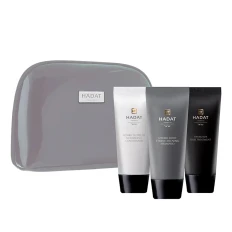 Набор подарочный HADAT (Hydro Hair Growth set Root strengthening shampoo+nutrient conditioner+spa hair treatment 70+70+70 с косметичкой)