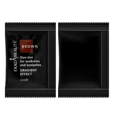 Фарба-тінт для брів та вій Ekkobeauty (Gradient effect Brown саше)