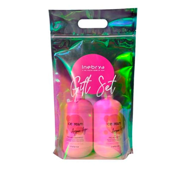 Набір подарунковий для волосся Inebrya ( Ice Cream Argan Age шампунь+маска 300 мл+300 мл)