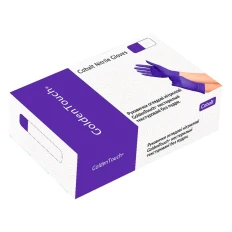 Перчатки нитрил смотровые нестерильные текстурные б/пудры Golden Touch (XL Кобальт)