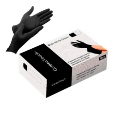 Перчатки нитрил смотровые нестерильные текстурные б/пудры Golden Touch (L Черный)