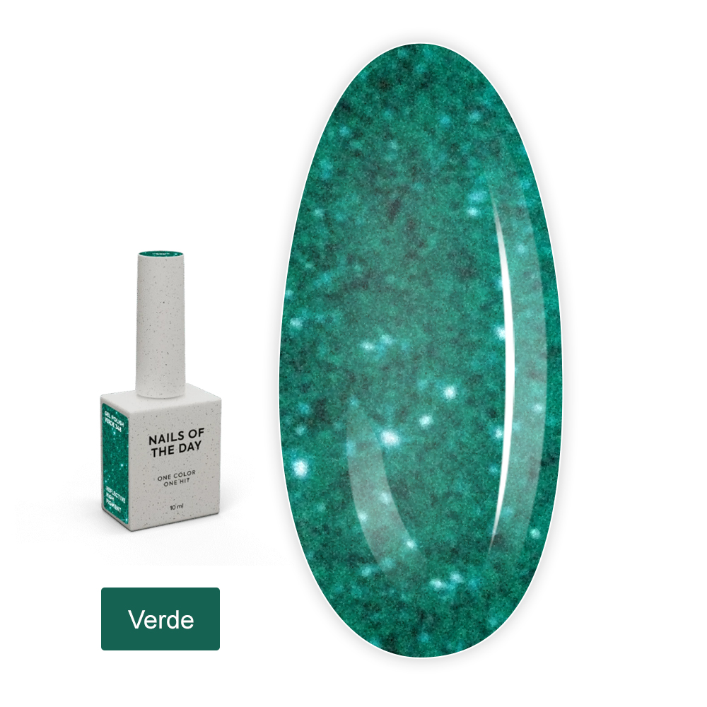 Гель-лак NAILSOFTHENIGHT gel polish, 10 мл (348 Verde — зелений)