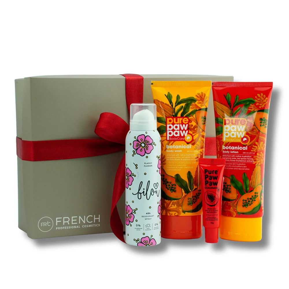 Набор подарочный French Body Set (№2 (бальзам для губ, гель для душа, лосьон для тела, дезодорант))