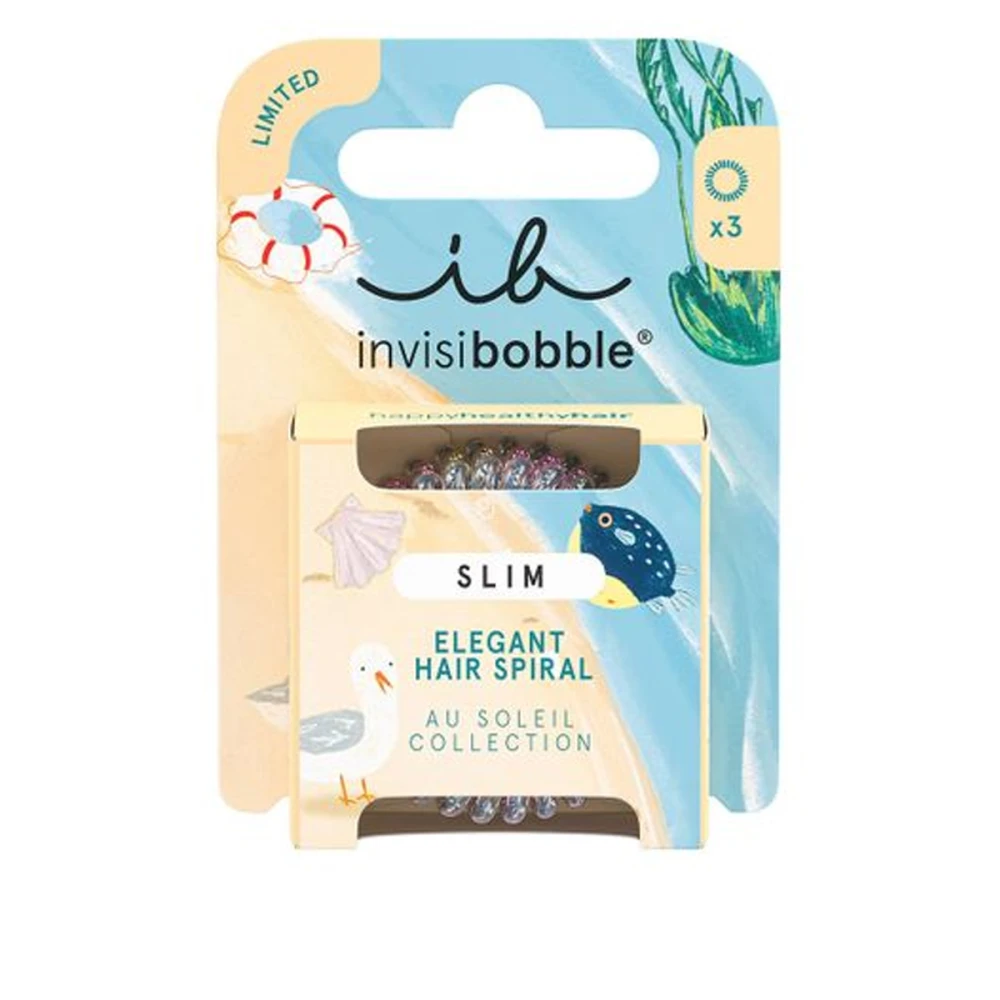 Резинка-браслет для волос Invisibobble SLIM (Au Soleil Summer Glow радужный/голубой)