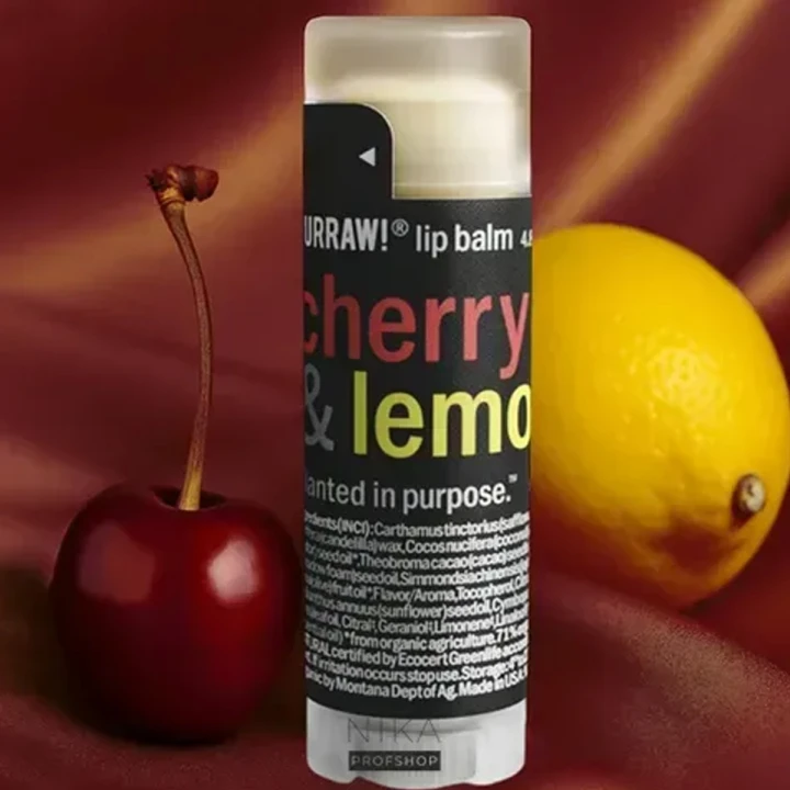 Бальзам для губ Hurraw! 4,8 г (Cherry/Lemon)